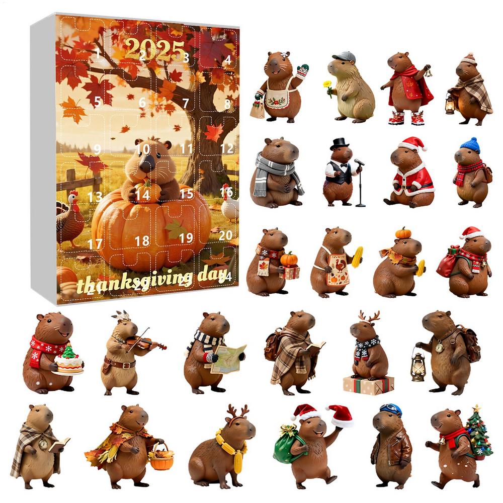 

2026 Christmas Countdown pendant 2D flat Acrylic Capybara Ornament 24 Days Calendar Ornament Home decoration for Holiday Xxl