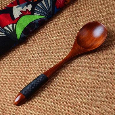Dessert Coffee Catering Scoop Black Walnut Wood Hand-made Soup Spoon Wooden Spoon Kitchen Tool Cooking Utensil