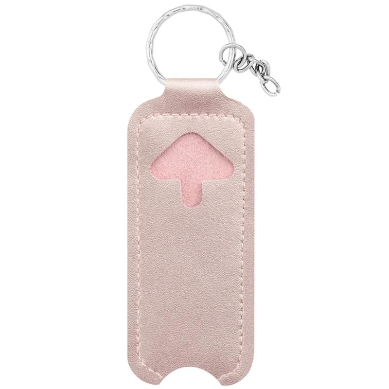 Lipstick Lip Gloss Bag Keychain Holder PU Leather Chapstick Pouch Keyring Portable Lip Balm Packaging Cover Key Chain
