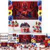 Spider Man Party Tablecloth Backdrop Balloon Cake Decor Set For Superhero Celebration