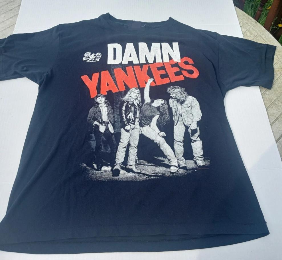 VTG Damn Yankees Tour Concert Cotton Black S-5XL Unisex Shirt GE557