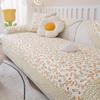 Fresh and Versatile All Season Small Floral Fabric, Pure Cotton Sofa Cushion, Anti Slip Seat Cushion, All Cotton Sofa Seat Cushion Towel