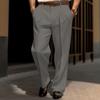 Pantalon de costume formel business confortable pour homme, coupe droite, couleur unie, ample