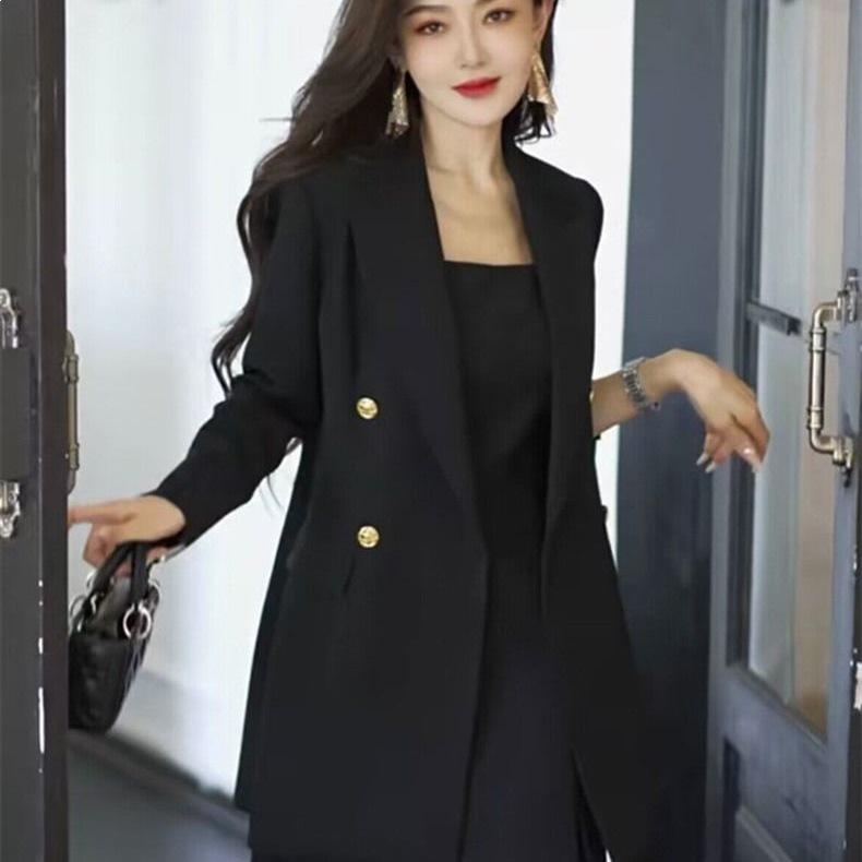 2026 Spring Slim Fit Elegant Solid Color Two-Piece Suit with Camisole Dress