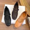 Fashion Comfortable Soft Leather Shallow Mary Jane Shoes Women Fashion Round Toe Metal Buckle Designer Shoes Retro Flat Casual Shoes