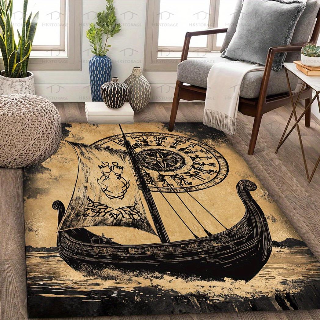 

Viking Rune Rug Non-Slip Nordic Mat for Living Room, Patio & Outdoor, Easy-Clean in Multiple Sizes 50x80cm