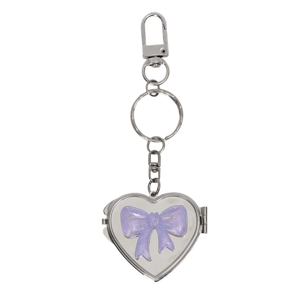 Korean Bag Hanging Keychain Heart Shape Cosmetic Mirror Key Chain Love Mirror Pendant  Spice Girl