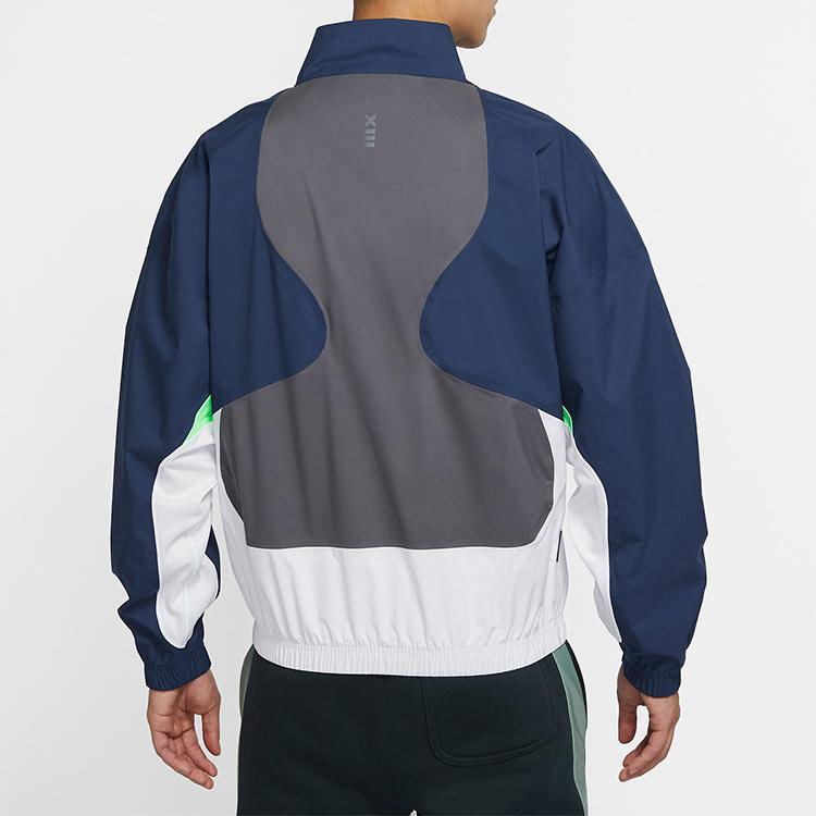 Jordan Legacy AJ13 Mock Neck Fitted Jacket Men Outerwear Blue CW0838-414