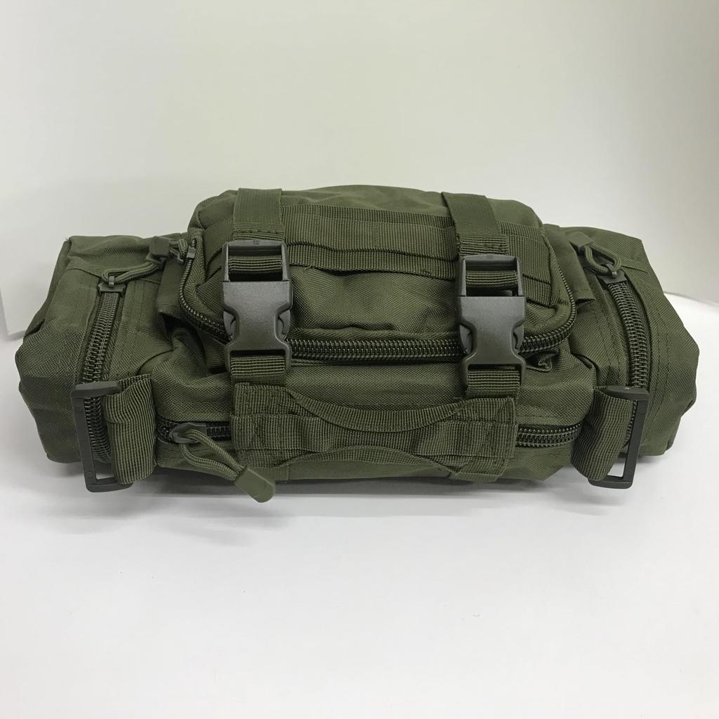 DauStage Multifunctional Camouflage Tactical Bag for and Fishing with Water Bottle Holder 5-Way Airsoft, Cycling, (Army Green)