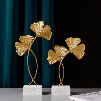 Ins Módní Kovaná Železná Soška Listu Ginkga Ozdoba Kreativní Domácí Stolní Kovové Řemeslo