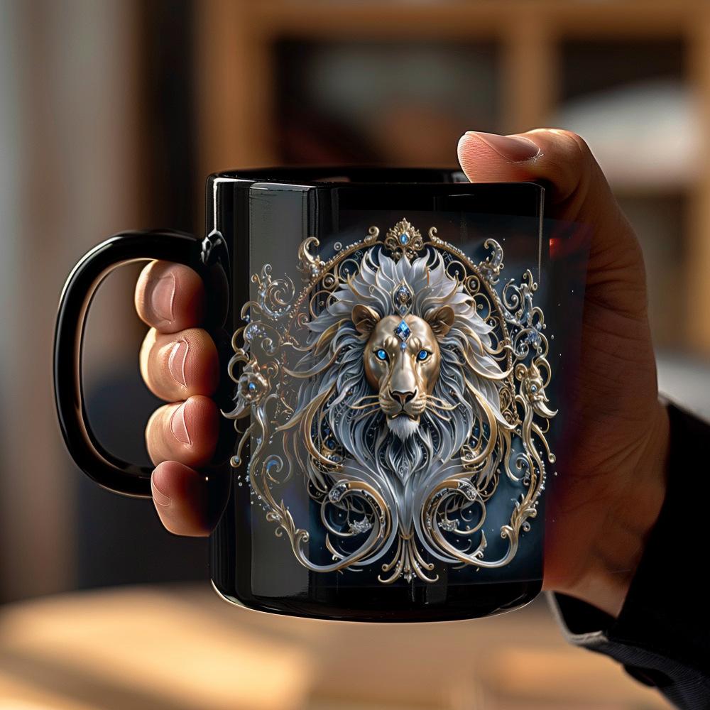 Tiger Lion Ceramic Coffee Cup 3D Milk Tea Water Cups Creative Breakfast Mug Household Drinkware Birthday Gift