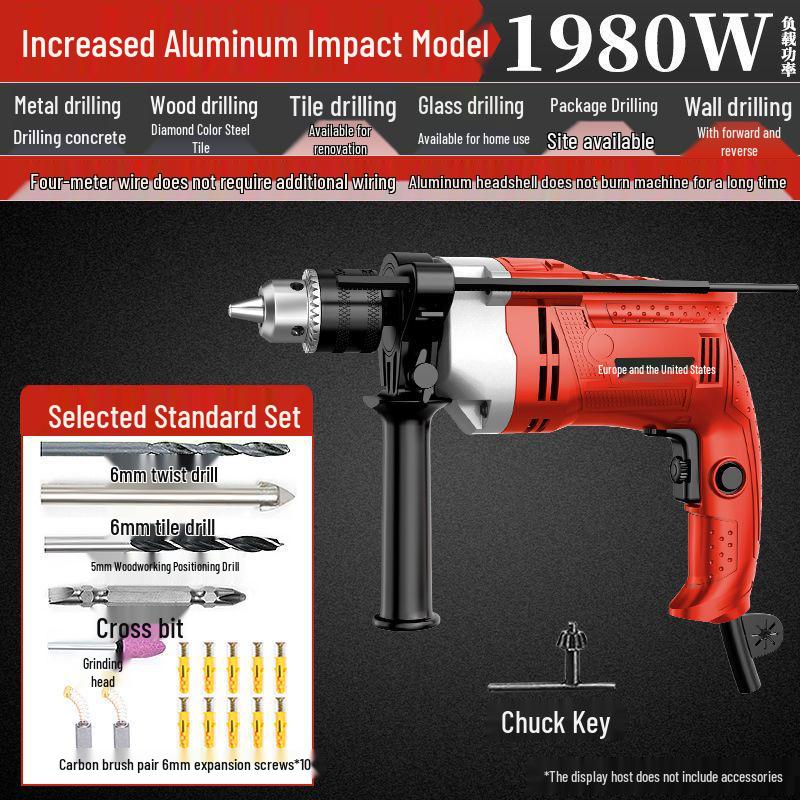 High-Power Variable Speed Impact Drill & Rotary Hammer Electric Screwdriver
