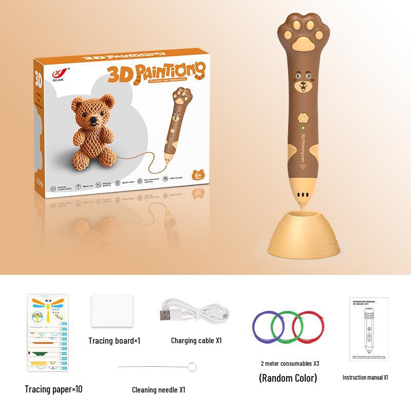 Handmade 3D Printed DIY Toys Set with Low-Temperature 3D Printing Pen