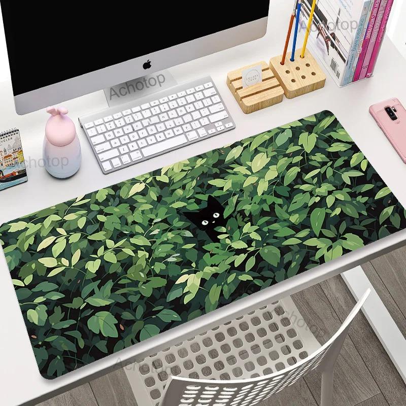Green Plant Large Area Mousepad Gaming XXL Mouse Pad Size Office Long Table Mat Kawaii Desk Teen Girls Bedroom Laptop Carpet