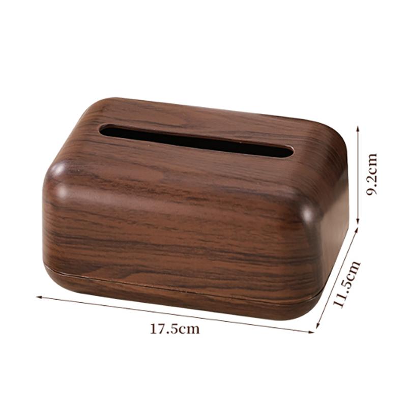 Creative Acrylic Tissue Box with Faux Wood Grain High-end Living Room Dining Room Tissue Cylinder Plastic Tissue Box Home Decor