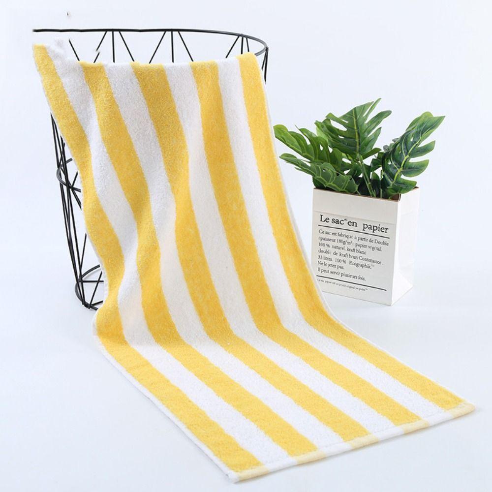 Striped Gym Towel Cotton Beach Towel Camping Sports Bath Towel