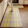Küchenbodenmatte gestreift kariert leichter Luxus langer Teppich PVC-Ledermatten rutschfester Teppich ölabweisend wasserdichte Teppiche Tapis Cuisine