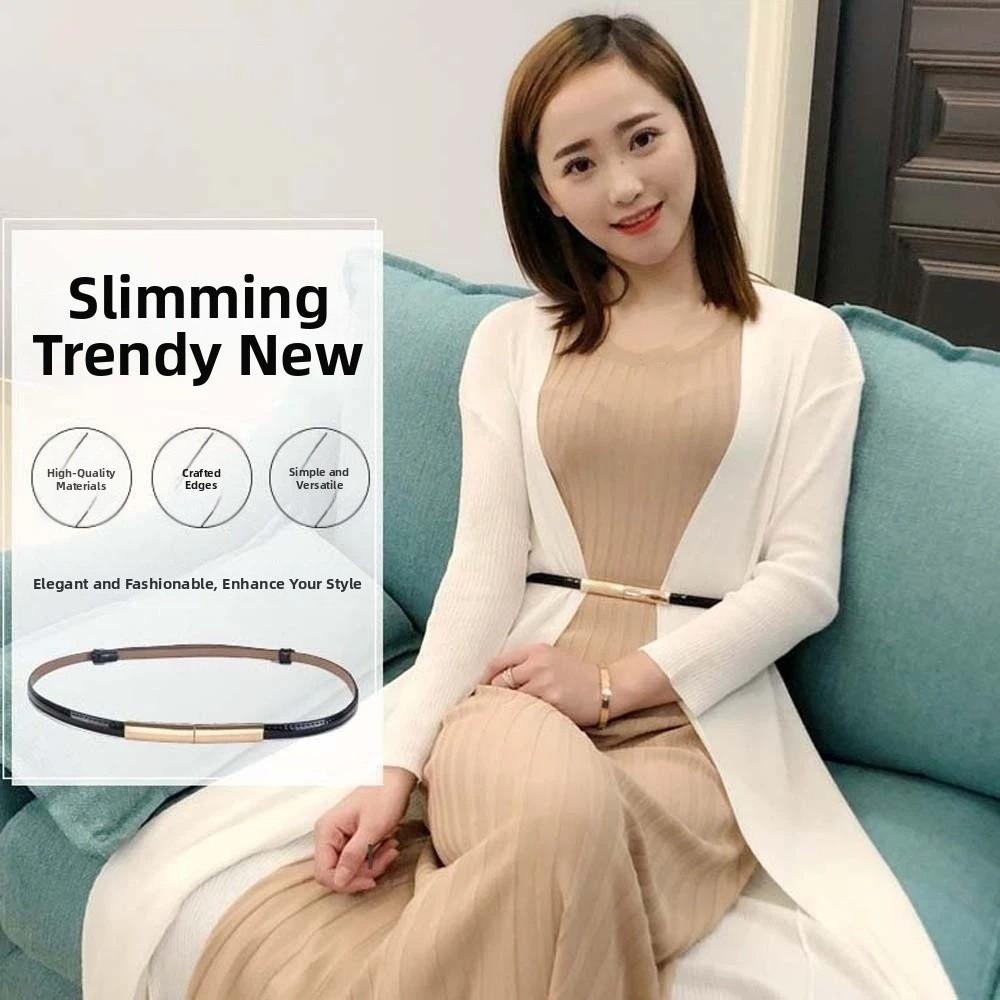 Adjustable Thin Buckle Belt Versatile Women Waistband Fashion Patent Leather Belt  Party