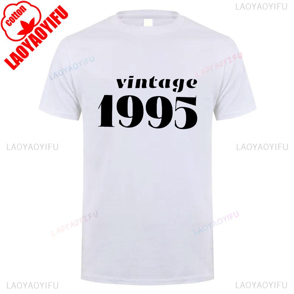 1995 Vintage Style Cotton T Shirt Breathable Retro 90s Short Sleeve New Unisex Round Neck Summer Casual Simple Tee Launched