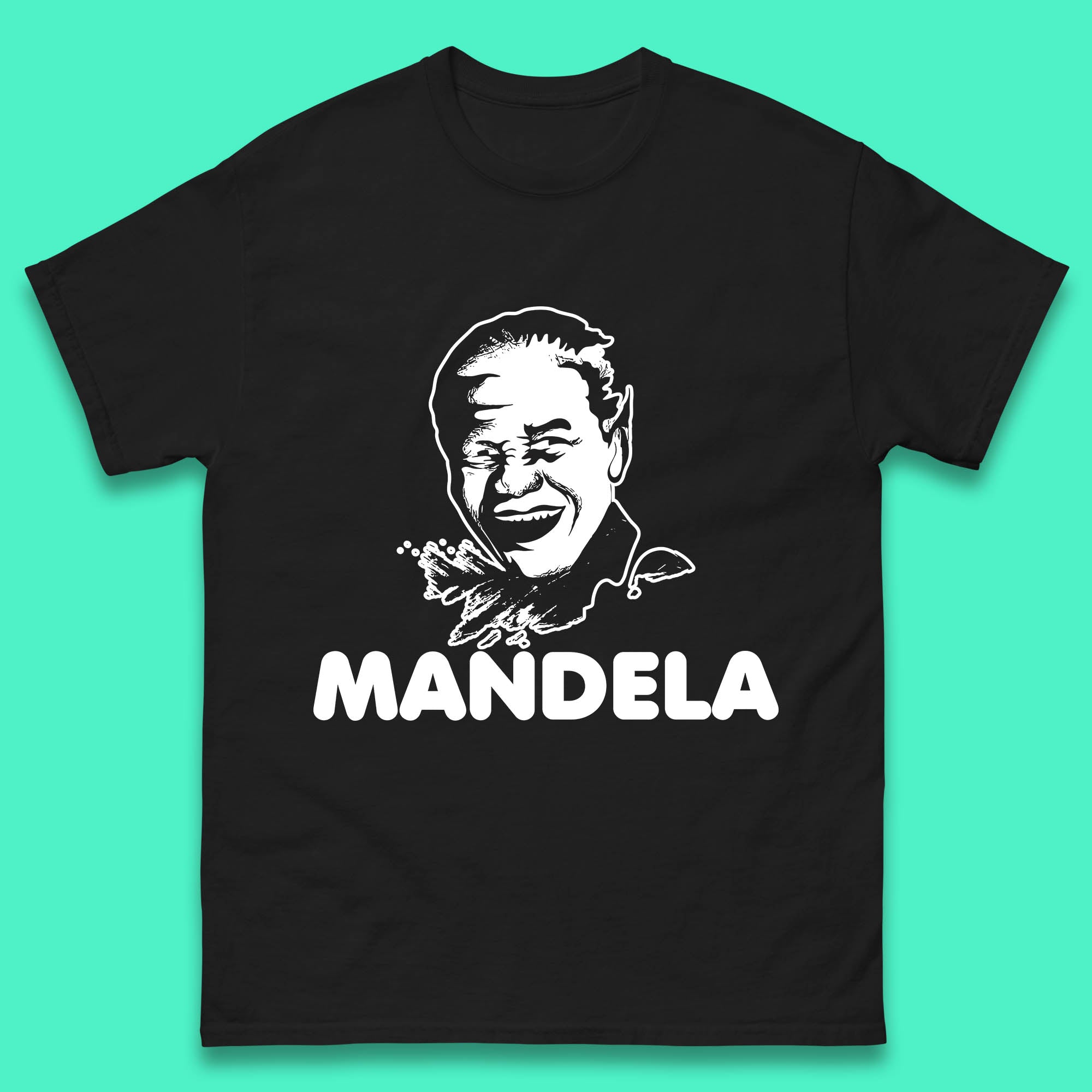 Mandela Portrait Art Black Lives Matter Nelson Mandela International Day Mens Tee Top S