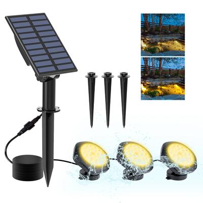 6000K/3000K Solar-Unterwasserbeleuchtung, Solar-LED-Poollicht für den Außenbereich, Dekorationslichter für Teich, Brunnen, Aquarium, Terrasse, Rasenlicht