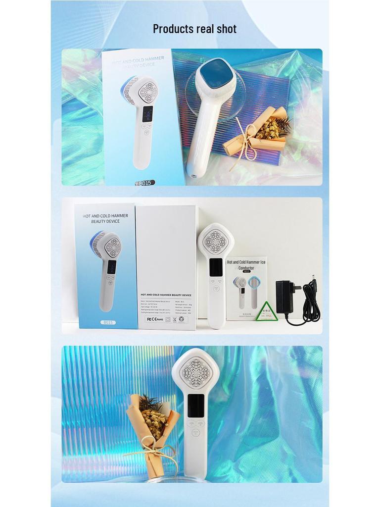 Handheld Ice & Heat Compress Facial Rejuvenation Device with 6 Color Light Therapy