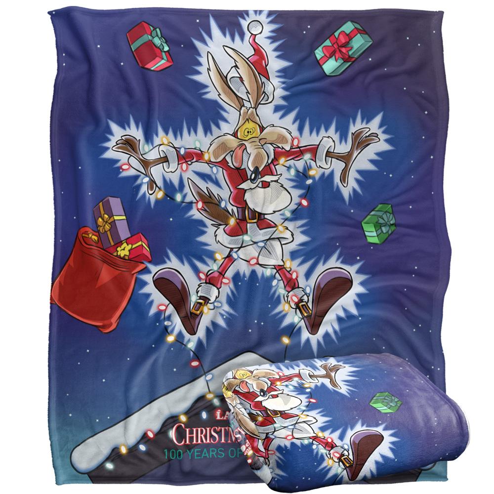 Warner Bros Christmas Vacation Silky Wile E Coyote Supersoft Blanket