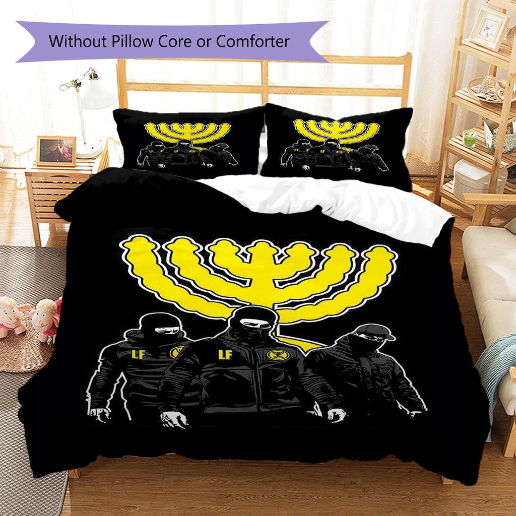 Beitar Jerusalem Pattern Bedding,Quilt Set Quilt Cover Pillowcase Home Birthday Gift(1 * Duvet Cover + 2 * Pillowcase, Without Core)