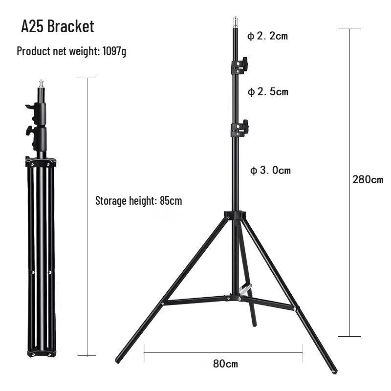 2.8m Adjustable Portable Ring Light Stand for Photography & Live Broadcast