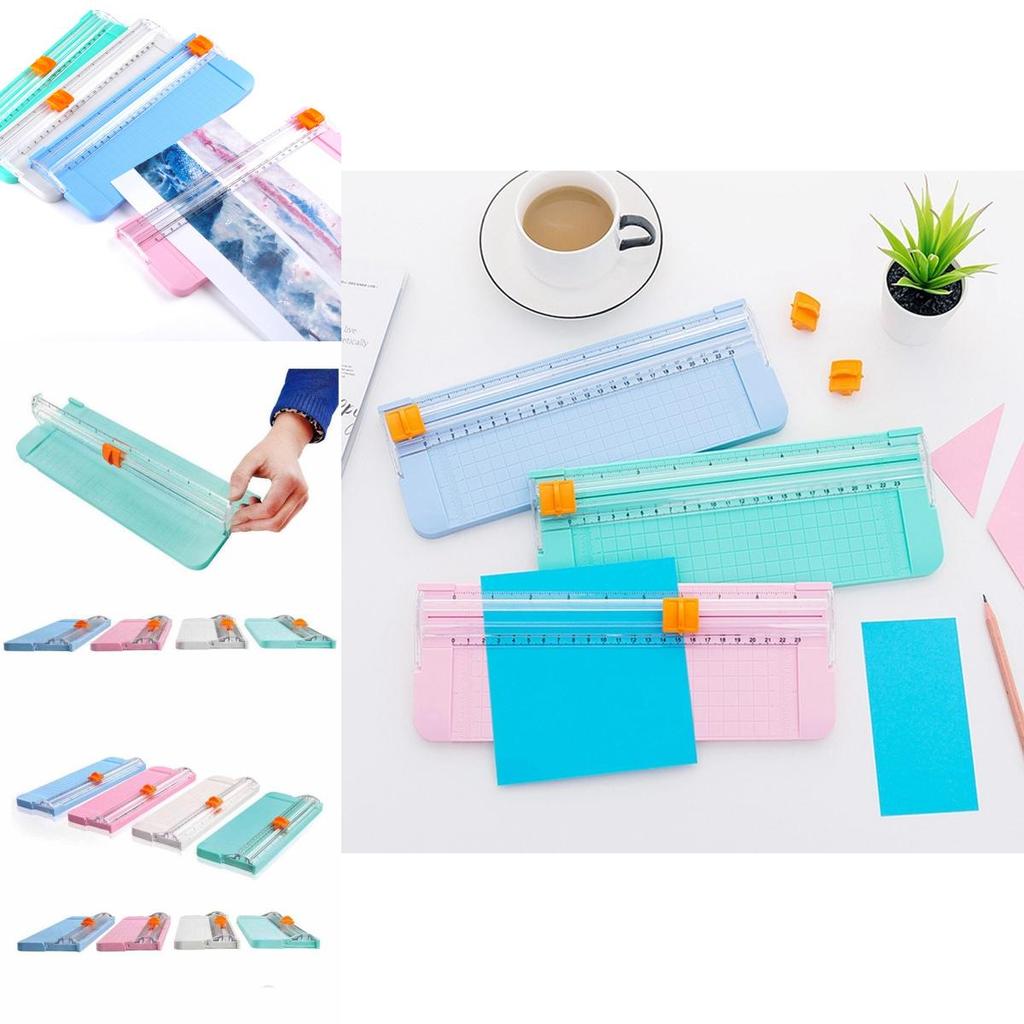 Kompakter und stilvoller Schiebe-Mini-Papiercutter, tragbar, mit Lineal für präzise Schnitte