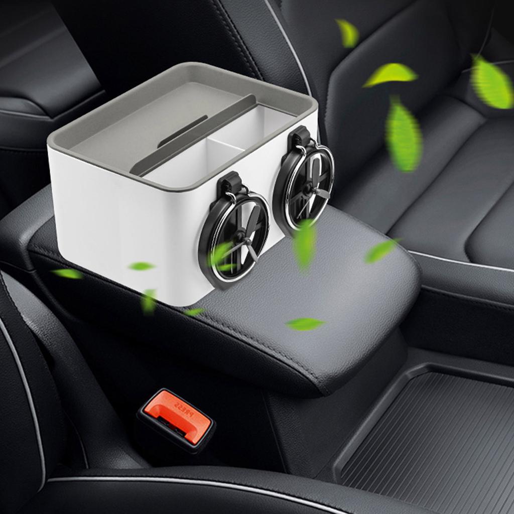 Dual Cup Holder Expander For Car Multifunctional Car Tissue Holder Upgrade Armrest Mounted Tissue Box Cover For Drink Water