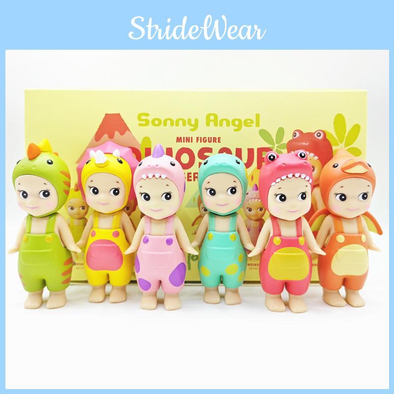 Cute Pvc Angel Dinosaur Figurines Blind Box Featuring Triceratops And T-rex Designs