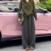 Women's Autumn High Street Wide-Leg Sweatpants - Trendy Loose Floor-Length Design