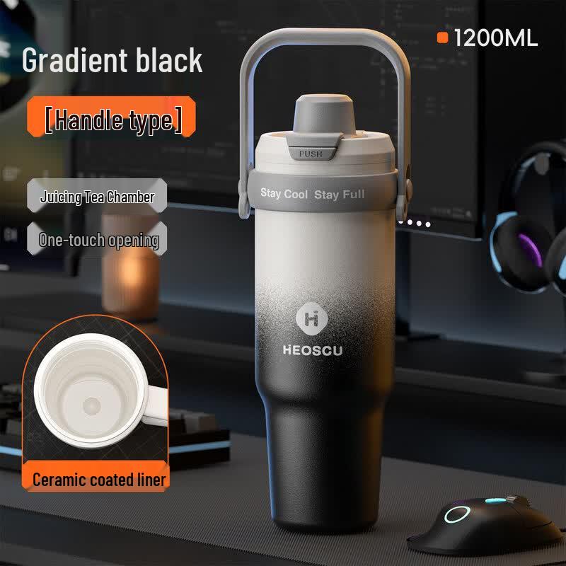 Youluo Jumbo Titanium Insulated Car Mug with Straw