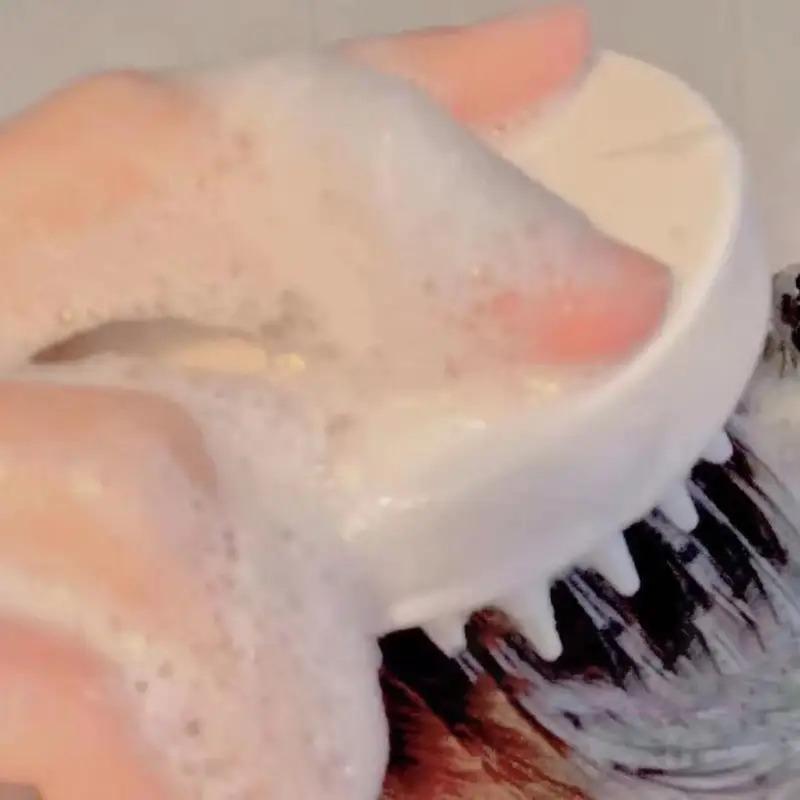 Dandruff Removing Scalp Massager - White Durable, Flexible Versatile, Shampoo Cleaning Brush