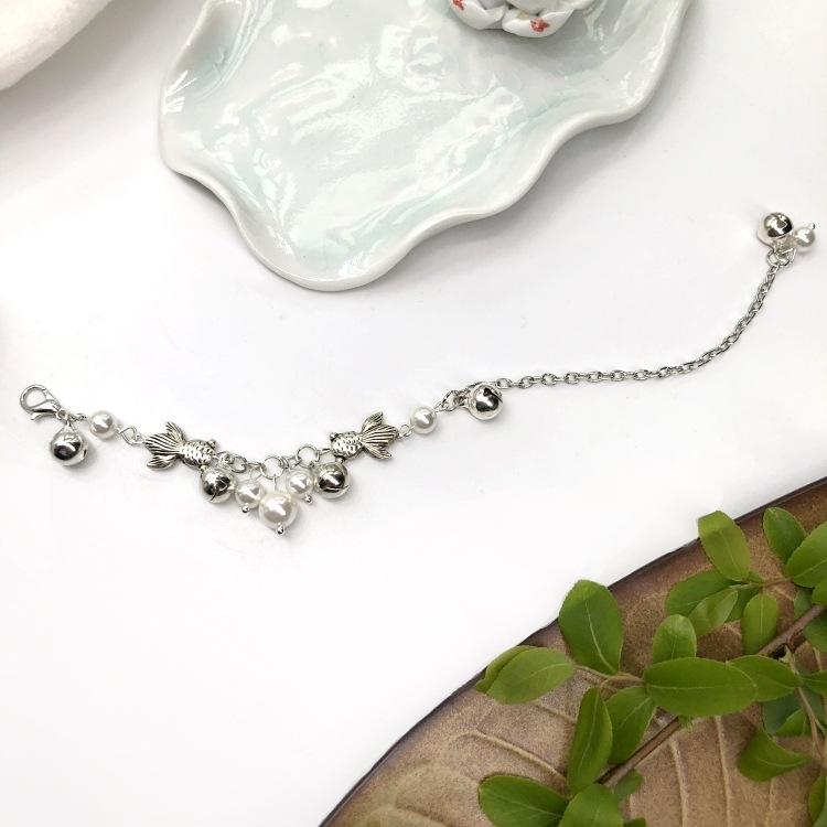 Fischjagd handgefertigtes Retro-Achat-Glockenarmband ethnischer Stil literarisch klein frisch Damen-Perlen-Fußkettchen Zubehör