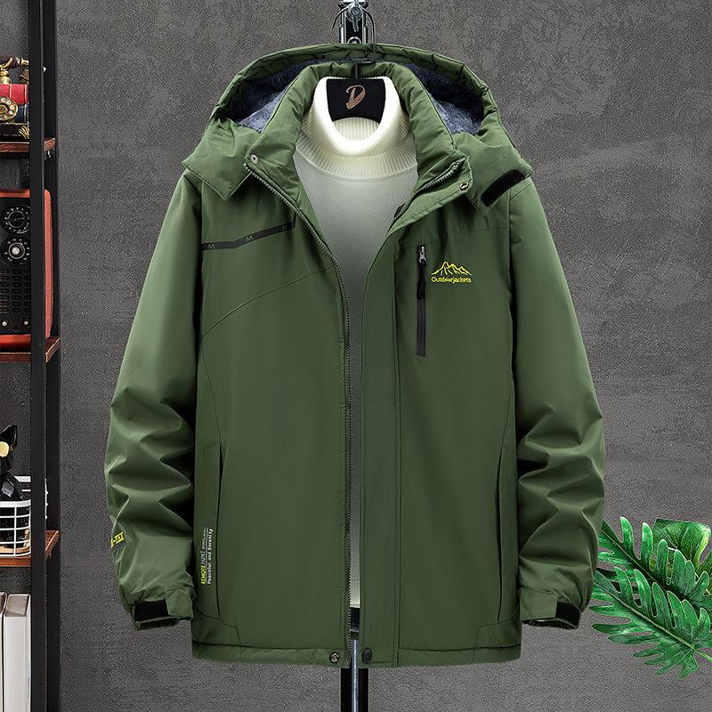 Casual Men's Cotton Jacket Hooded Windproof Winter Daily