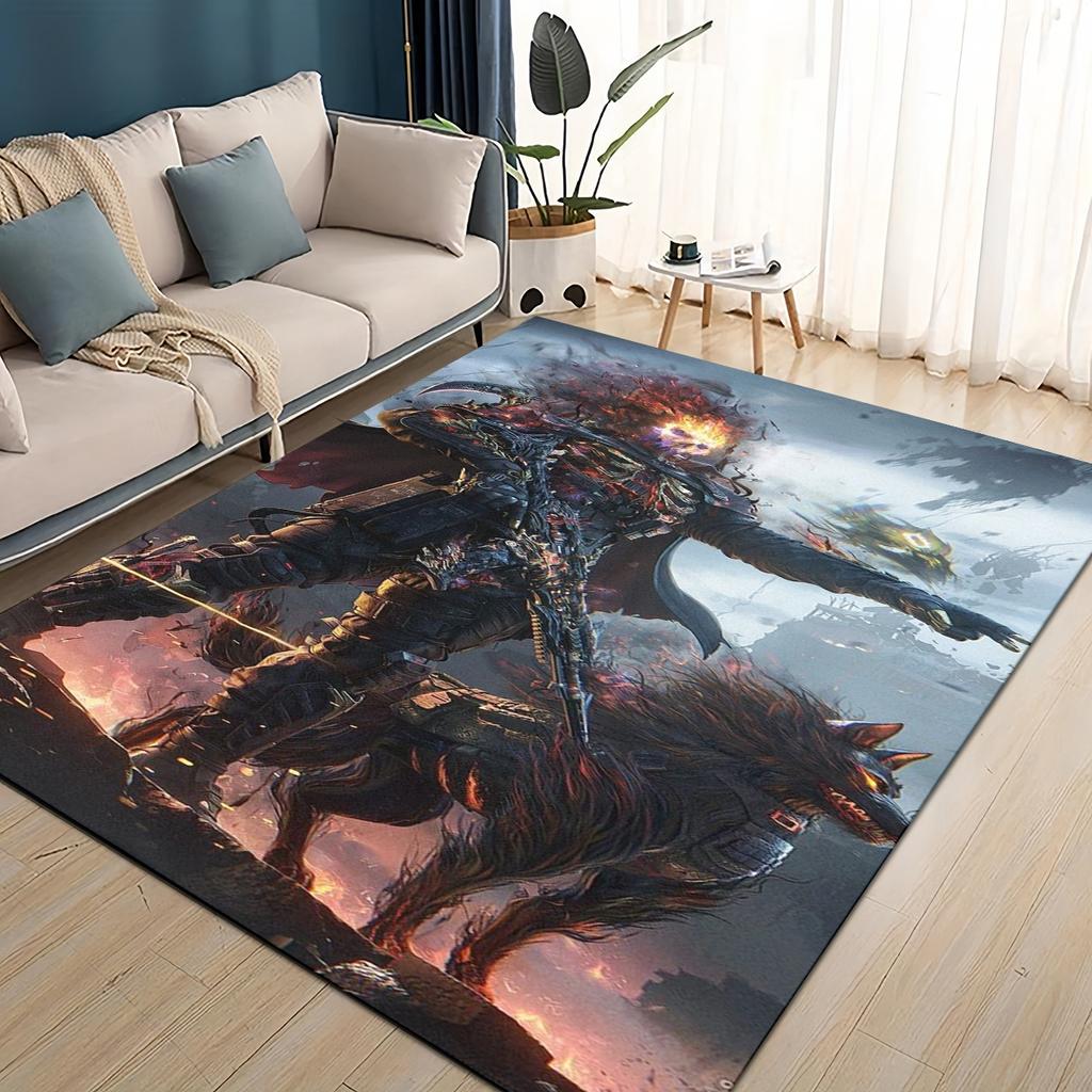 COD 27 Style New Call of Duty Ghost Simon Gun Games Carpet Rug for Living Room Bedroom Home Sofa,Kids Play Non-slip Floor Mat