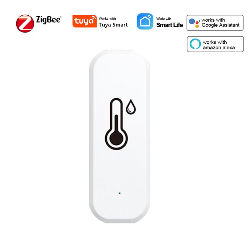 Support Tuya Zigbee Temperature Humidity Sensor Smart Home Device Compatible with Google Home Alexa for Environmental Monitoring Zigbee Sensor