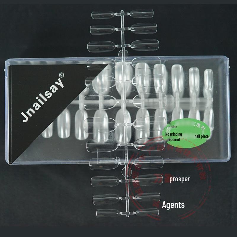 Boxed Nail Art Stickers: 500 Half & Full Cover Transparent Matte French Style Dual-Use Nail Tips