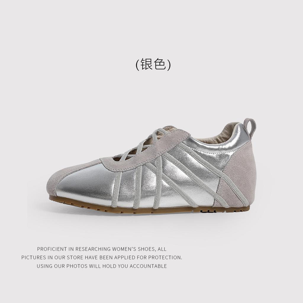 Inner Height Increase 5Cm Silver German Training Shoes Women'S Invisible Inner Height Increase Summer OnePedal SoftSoled Ballet Leisure