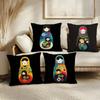 Matryoshka Doll Russia Art Cushion Cover Soft Short Plush Pillow Cover Smooth Cozy Texture Aesthetic Cushion Case Home Decor