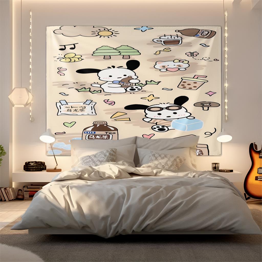 Sanrio Characters Cartoon Tapestry Cute Wall Hanging Tapestry for Bedroom Living Room Home Decor