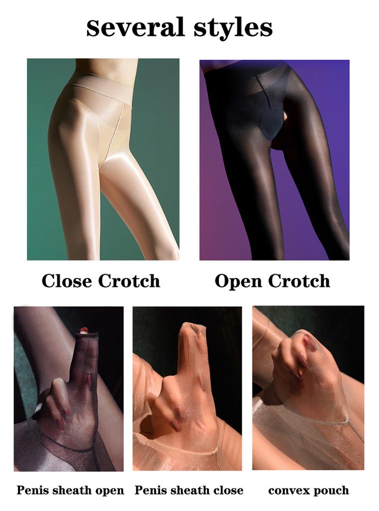Men'S Penis Sleeve Stockings Nine Points Glossy Tight Base Sexy Ultra-Thin Silicone Bare Leg Massage Grain Glossy Function