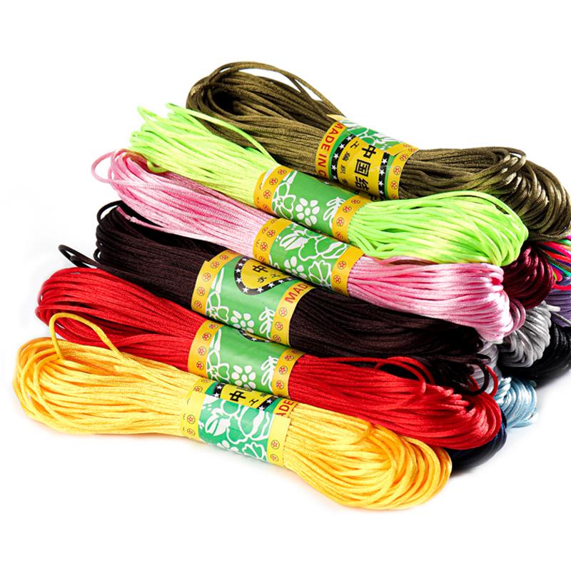 20m Nylon Cords Chinese Knot Woven Colorful Rope String Beads Thread For DIY Handmade Bracelet Jewelry Supplies Accessories