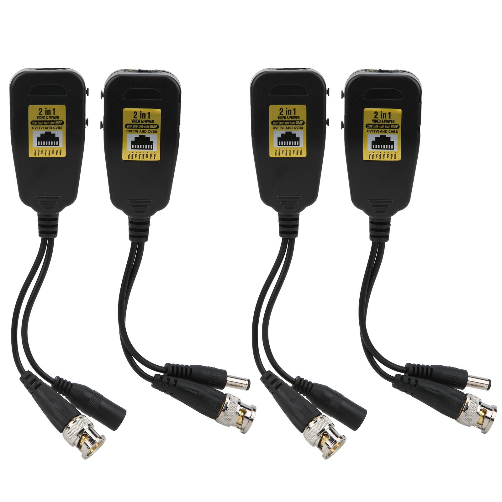

4Pcs HD Video Transmitter Anti Thunder Power Balun RJ45 2in1HDCVITVIAHDCVBS 2~8MP