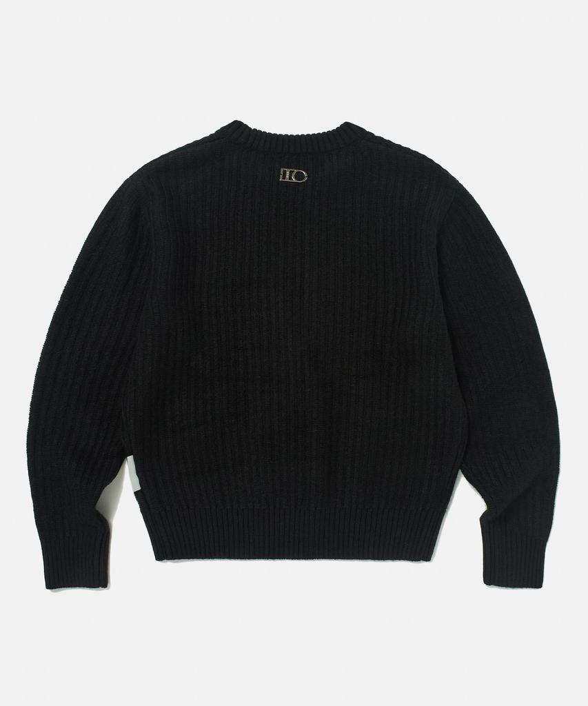 DTHIRTYONE Netting Loop Wool Sweater (Black)