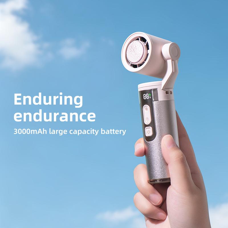 Xiaomi Handheld Electric Fan High-speed Violent Turbo Mini Fan Folding Neck Hanging Ice Pack Small Fan Office Desk Fan Travel Outdoor