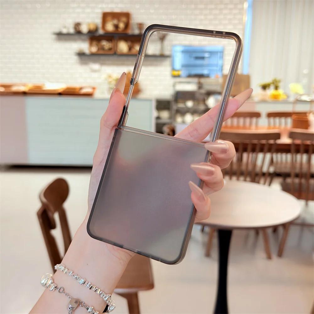 

Ultra Thin Transparent Sanding Phone Case for Samsung Galaxy Z Flip 7 FE 6 5 4 3 Flip7 Flip6 Flip5 5G Protective Hard Shell Galaxy Z Flip3 5G сірий колір