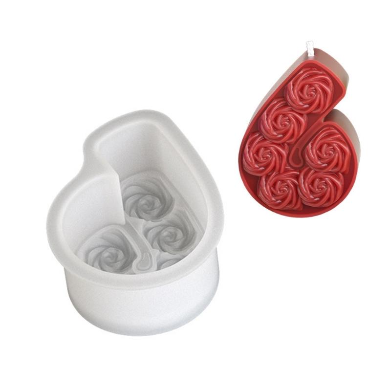 0-8 Rose Numbe Candle Mould Silicone Molds Scented Candle Molds Fondant Cake Moulds Castings Molds Plasters Molds